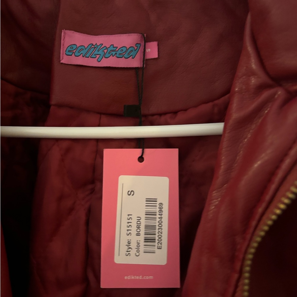 Edikted Halley Faux Leather Bomber Jacket | Sz Small |